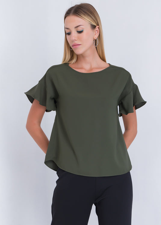 Flounce Sleeve Blouse