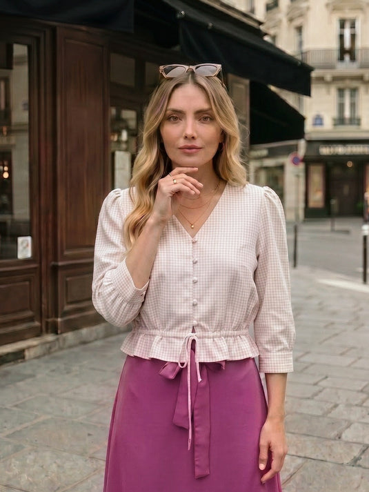 Crop top with draw cord