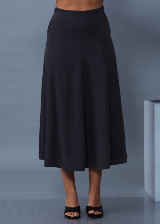 Cut Panel Detailed Midi Skirt