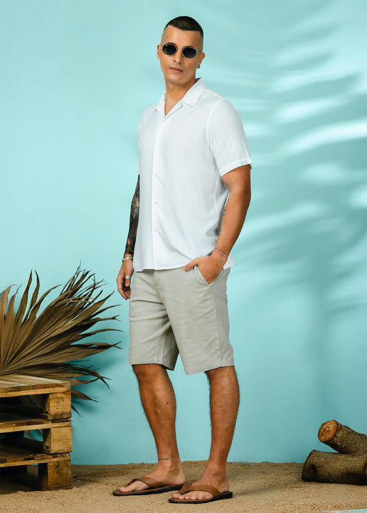 Graphic Printed Cuban Collar Shirt