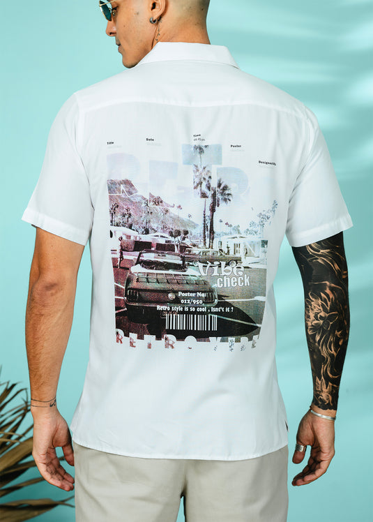 Graphic Printed Cuban Collar Shirt