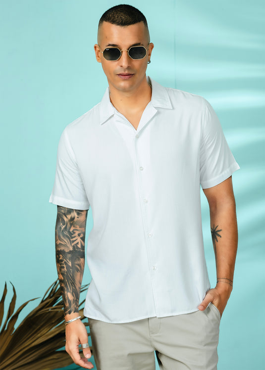 Graphic Printed Cuban Collar Shirt