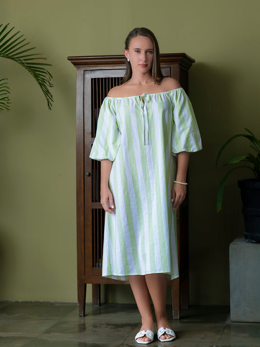 Puff sleeve midi dress