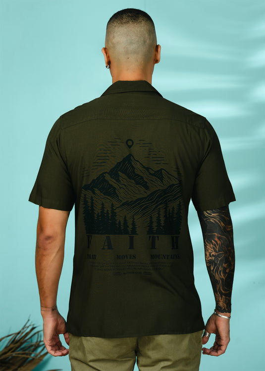 Graphic Printed Cuban Collar Shirt