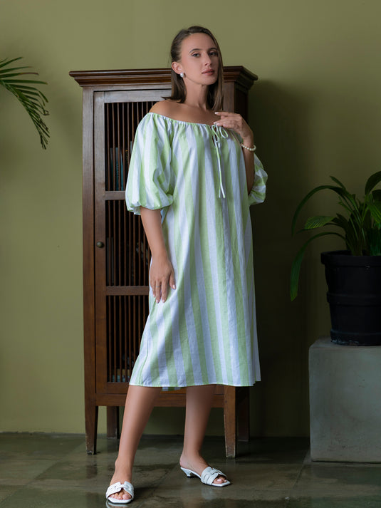 Puff sleeve midi dress