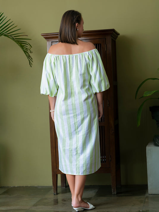 Puff sleeve midi dress