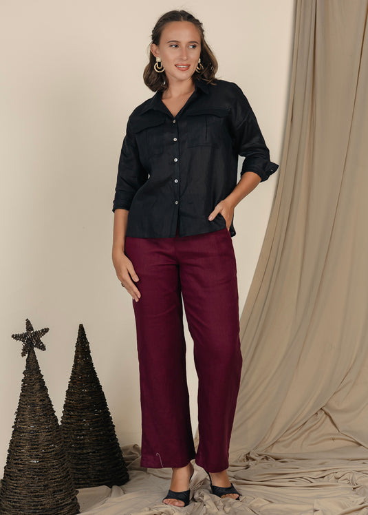 Linen Shirt With Double Pockets