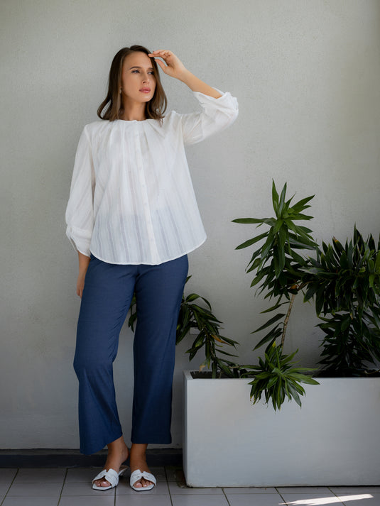 Pleat detailed blouse