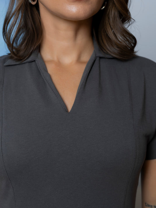 Fit & flared dress with godets