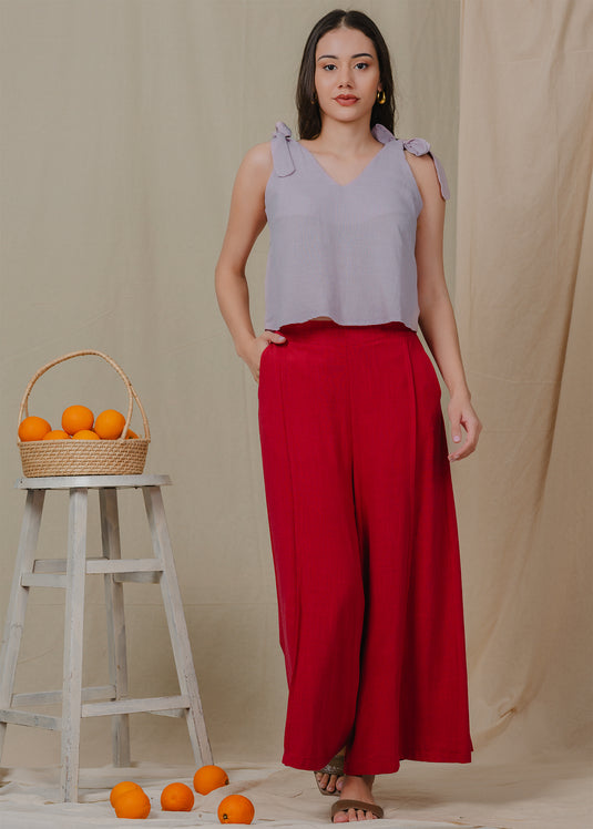 Crop top with shoulder tie ups