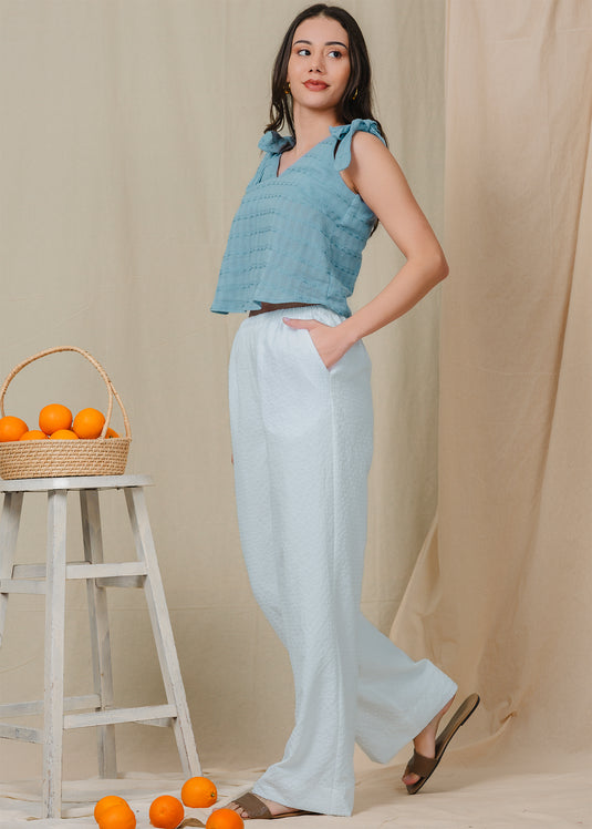 Crop top with shoulder tie ups