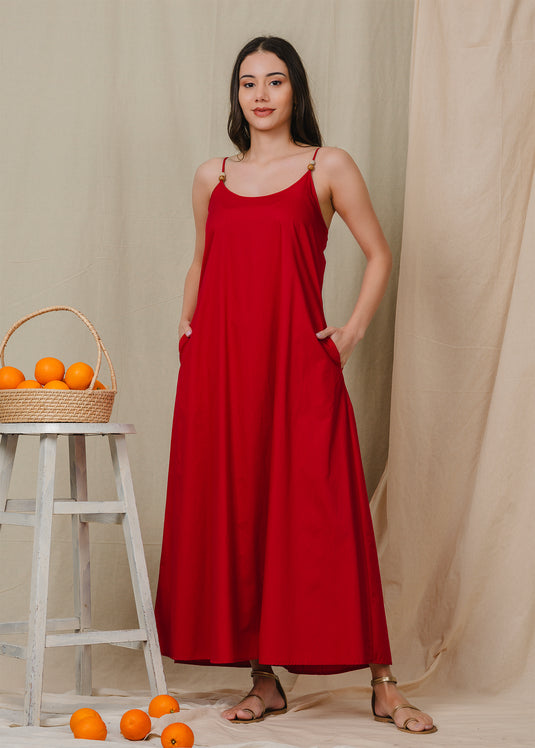 Beaded strappy maxi dress