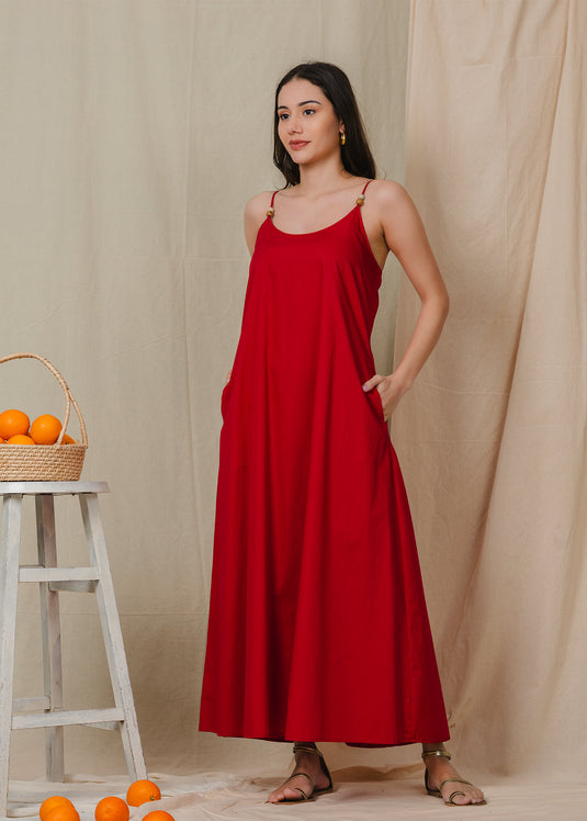 Beaded strappy maxi dress