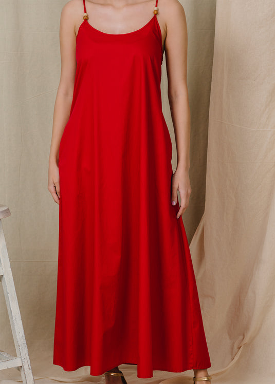 Beaded strappy maxi dress