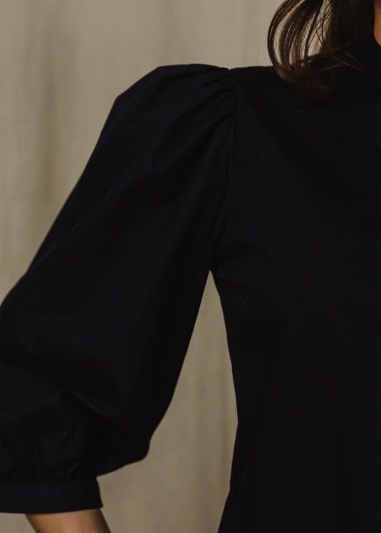 Puff sleeve button down blouse