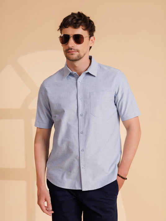 Casual Wear Oxford Short Sleeve Shirt