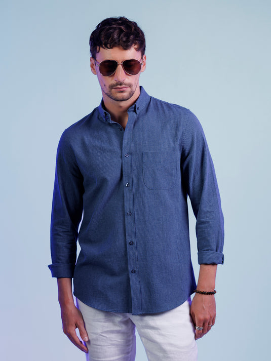 Casual Wear Stripe Long Sleeve Shirt