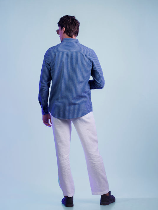 Casual Wear Stripe Long Sleeve Shirt