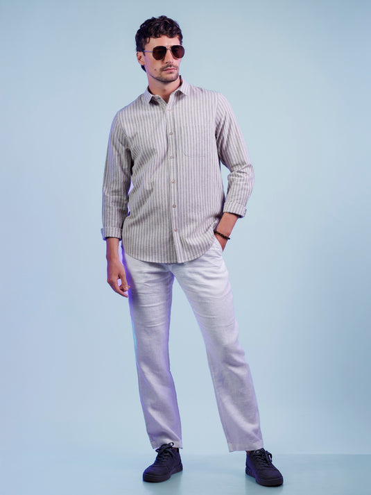 Casual Wear Stripe Long Sleeve Shirt