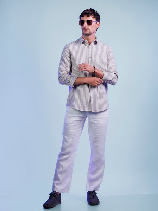 Casual Wear Stripe Long Sleeve Shirt