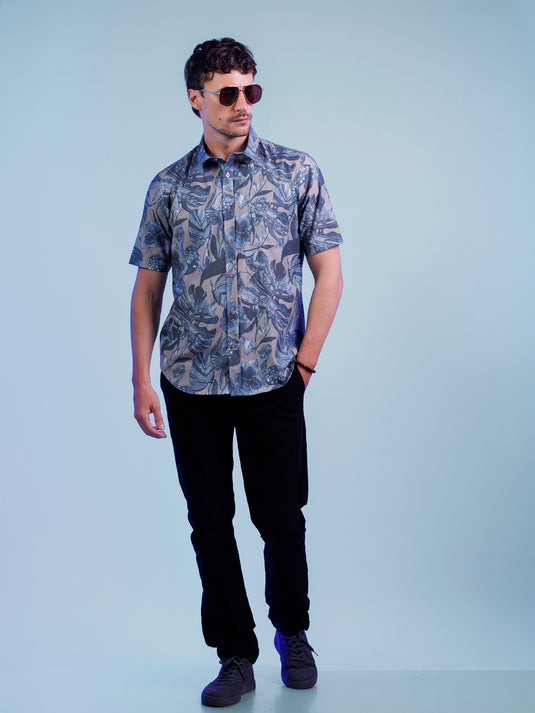 Casual Wear Printed Short Sleeve Shirt