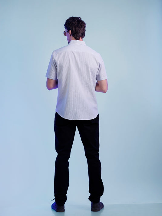 Casual Wear Stripe Short Sleeve Shirt