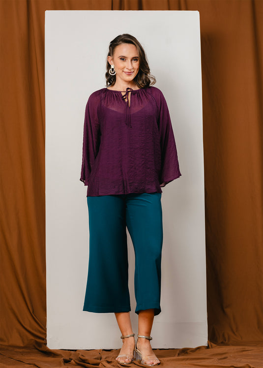 Wide leg cropped pant