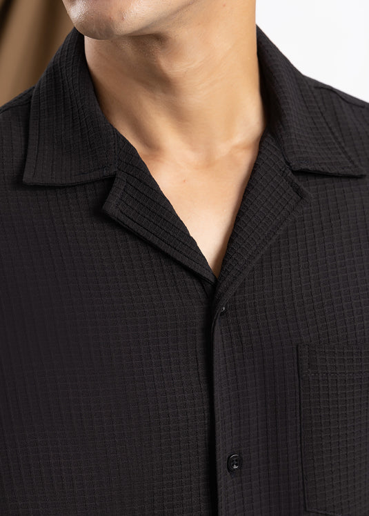 Waffle Cuban Collar S/S Shirt