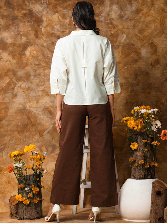 Basic shirt with three quarter sleeves