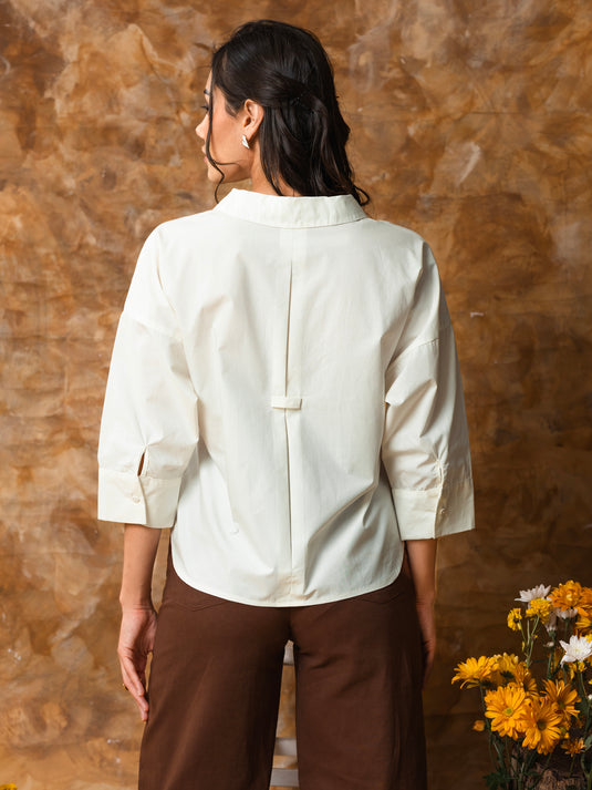 Basic shirt with three quarter sleeves