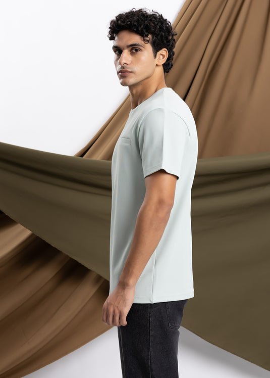 Detailed Waffle Crew Neck T-Shirt