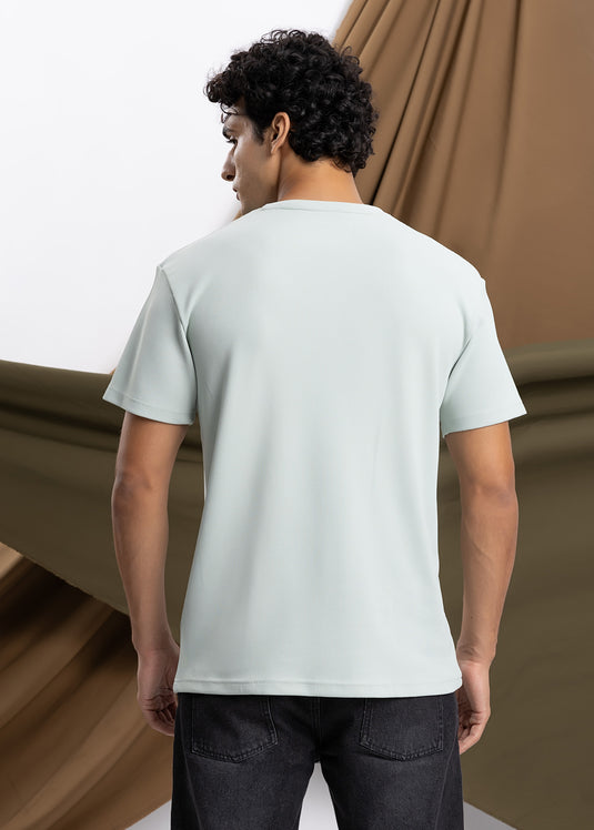 Detailed Waffle Crew Neck T-Shirt