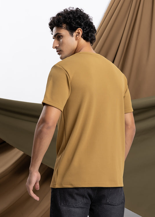 Detailed Waffle Crew Neck T-Shirt