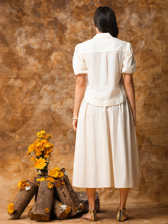 Puff sleeve button down blouse