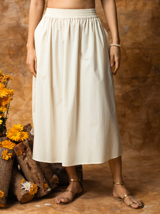 Elasticated waist midi skirt