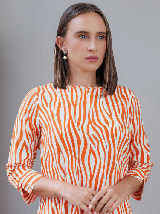 Basic printed shift dress