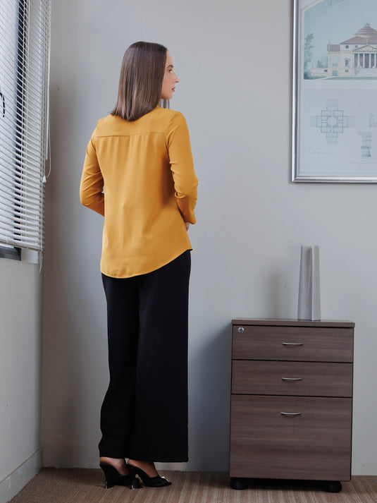 Collar detailed button down blouse