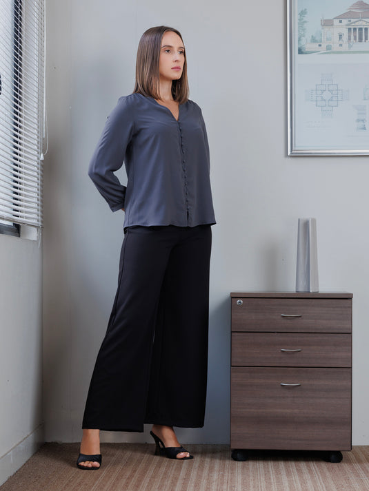 Long sleeve V neck blouse