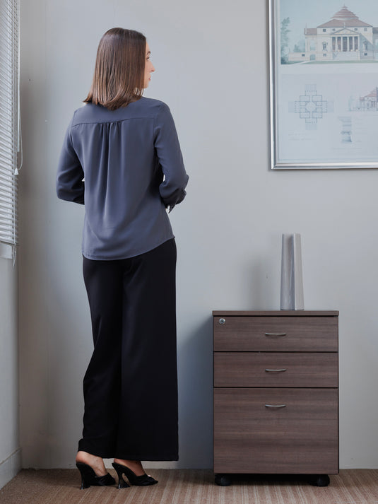 Long sleeve V neck blouse