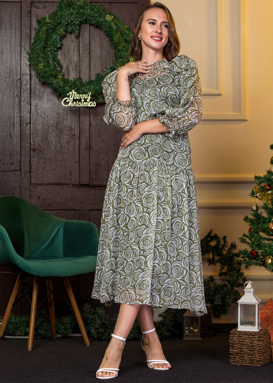 Printed Fuffle Detailed Blouse