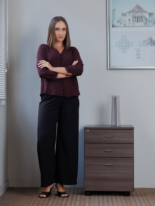 Long sleeve V neck blouse