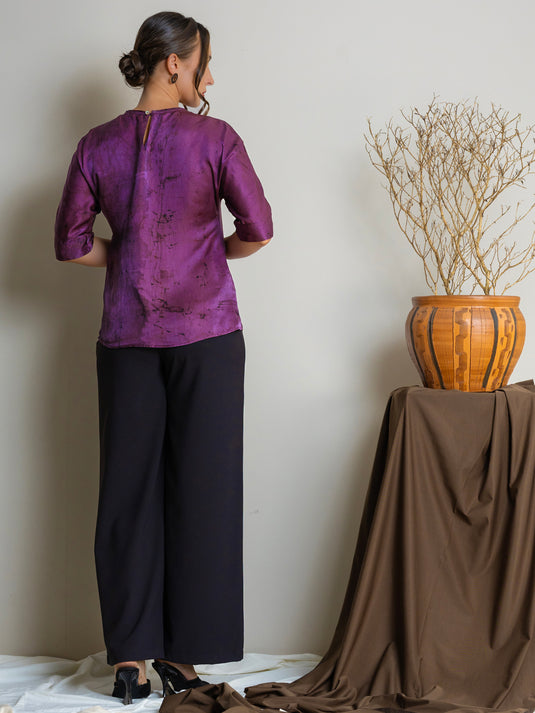 Dolman sleeve batik floral top