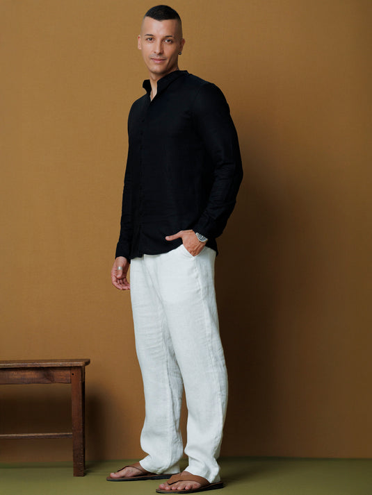 Mao collar button up shirt