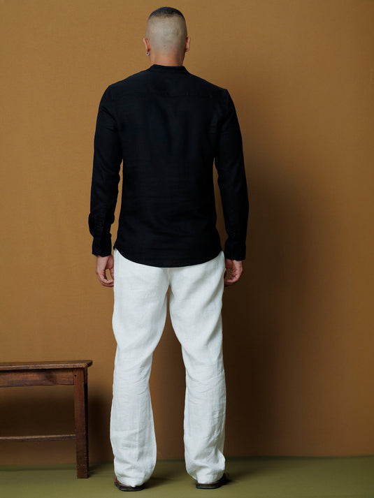 Mao collar button up shirt