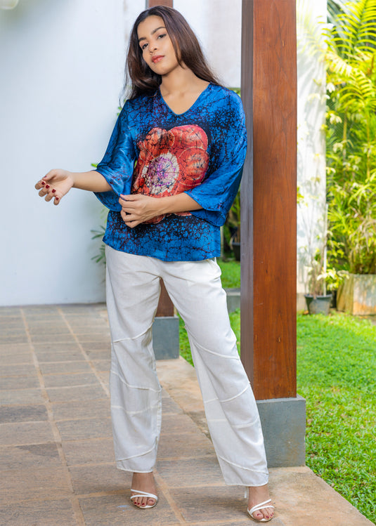 Batik Floral Silk Top