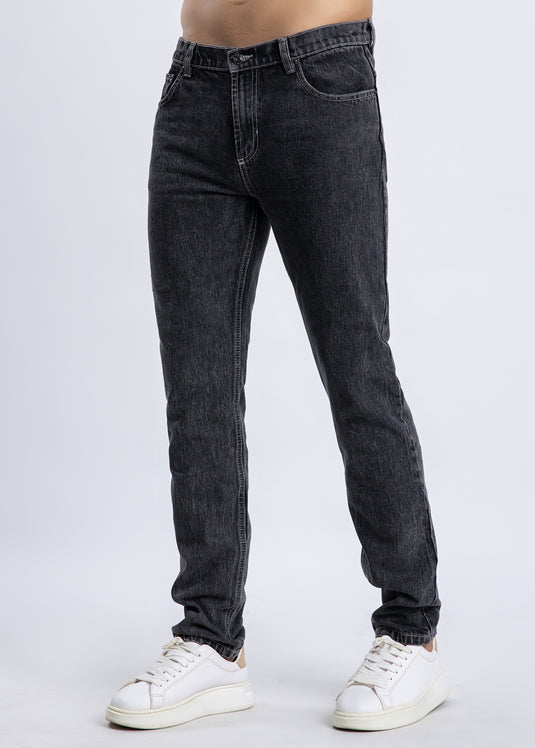 Men's Black Slim Fit Denim Trouser