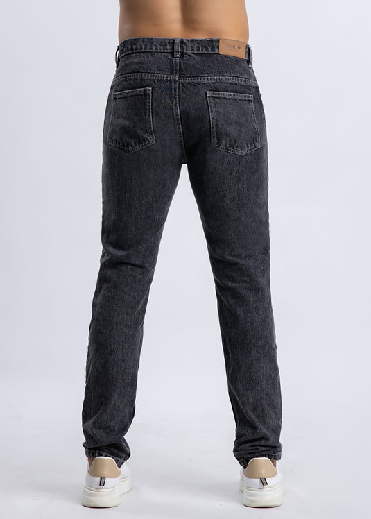 Men's Black Slim Fit Denim Trouser