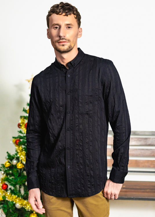 Casual Wear Textured L/S Shirt