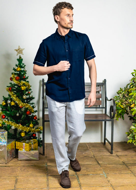 Casual S/S Shirt With Sleeve Hem Detailing