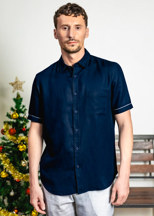 Casual S/S Shirt With Sleeve Hem Detailing